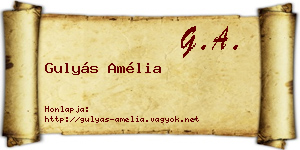 Gulyás Amélia névjegykártya